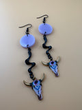 Bull Skull Charm Earrings