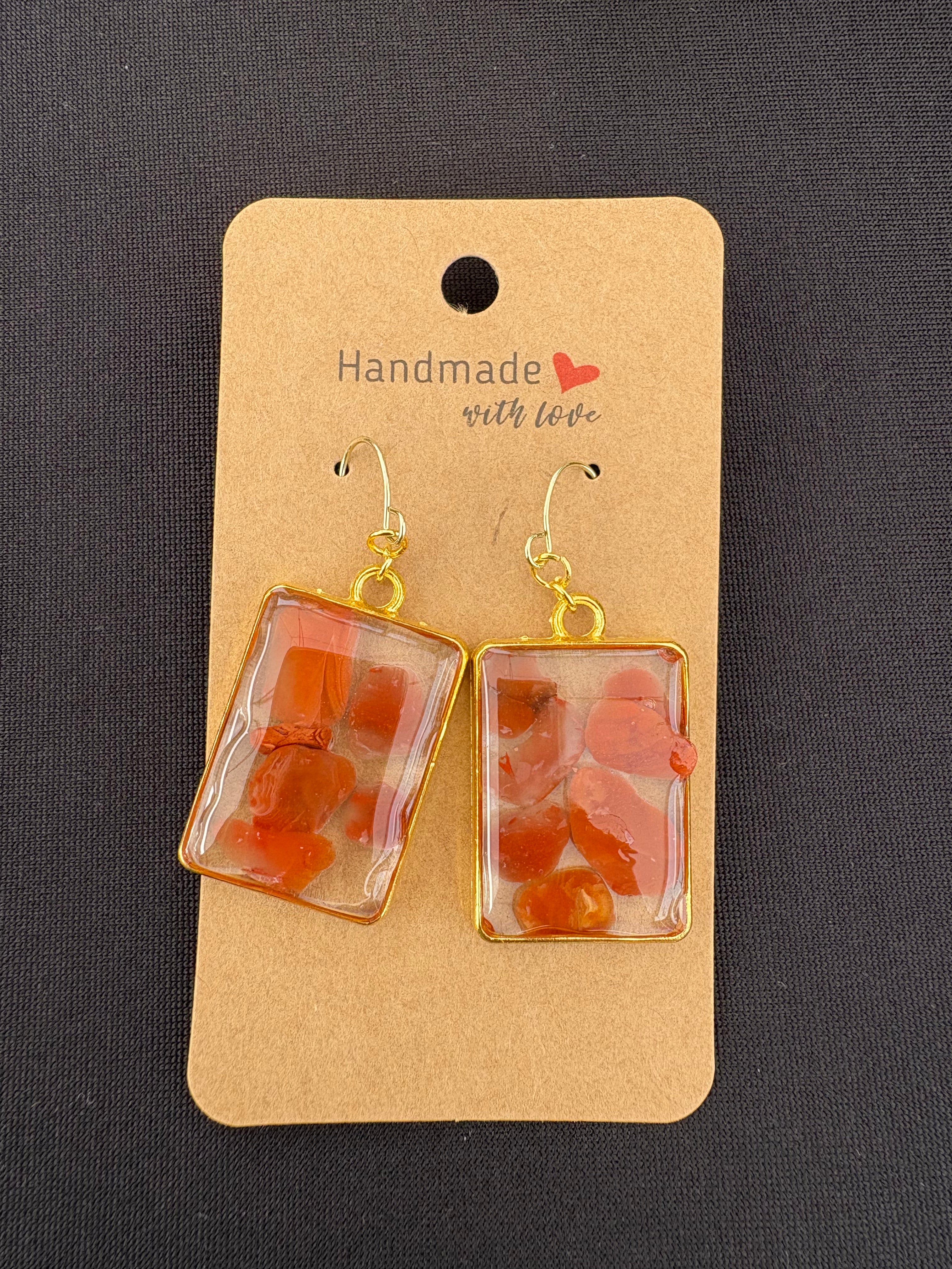 Carnelian Bezel Earrings